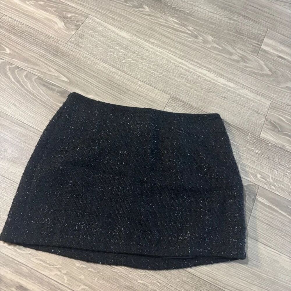SHEIN Black Textured Mini Skirt Plus Size 1X